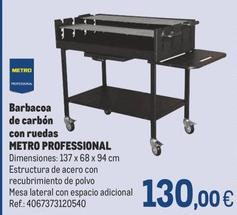 Oferta de Metro Professional - Barbacoa De Carbón Con Ruedas por 130€ en Makro