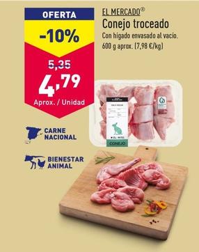 Oferta de El Mercado - Conejo Troceado por 4,79€ en ALDI