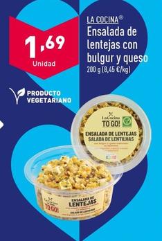 Oferta de La Cocina - Ensalada De Lentejas Con Bulgur y Queso por 1,69€ en ALDI