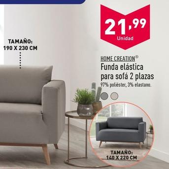 Oferta de Home Creation - Funda Elástica Para Sofá 2 Plazas por 21,99€ en ALDI