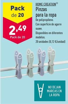 Oferta de Home Creation - Pinzas Para La Ropa por 2,49€ en ALDI