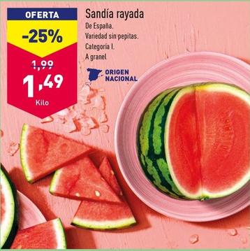 Oferta de Sandía Rayada por 1,49€ en ALDI