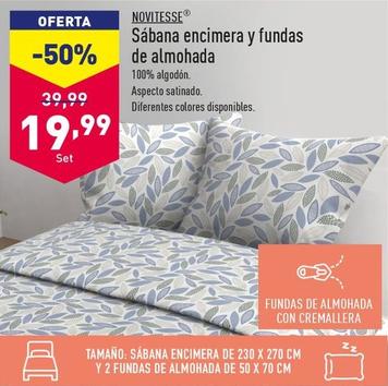 Oferta de Novitesse - Sabana Encimera Y Fundas De Almohada por 19,99€ en ALDI