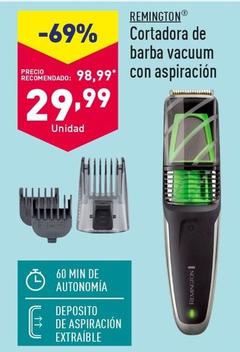 Oferta de Remington - Cortadora De Barba Vacuum Con Aspiracion por 29,99€ en ALDI