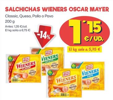 Oferta de Salchichas Wieners Oscar Mayer por 1,15€ en Ahorramas