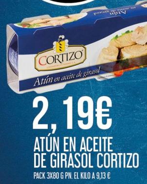 Oferta de Cortizo - Atún En Aceite De Girasol por 2,19€ en Claudio