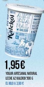 Oferta de Kalekoi - Yogur Artesanal Natural Leche A2  por 1,95€ en Claudio