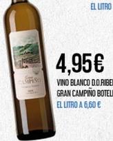 Oferta de Gran Campiño - Vino Blanco D.O. Ribeiro  por 4,95€ en Claudio