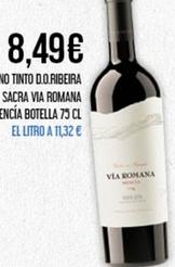 Oferta de Via romana - Vino Tinto D.O.Ribeira Sacra Mencía por 8,49€ en Claudio