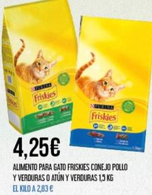 Oferta de Friskies - Alimento Para Gato Conejo Pollo Y Verduras O Atún Y Verduras por 4,25€ en Claudio