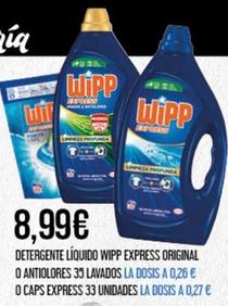 Oferta de Wipp - Detergente Líquido Express Original O Antiolores por 8,99€ en Claudio