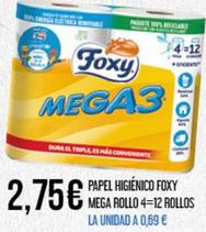 Oferta de Foxy - Papel Higienico Mega Rollo por 2,75€ en Claudio