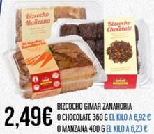 Oferta de Gimar - Bizcocho Zanahoria O Chocolate O Manzana por 2,49€ en Claudio