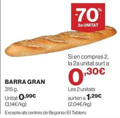 Oferta de Barra Gran por 0,99€ en Supercor Exprés