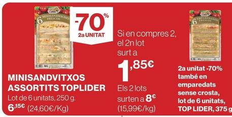 Oferta de Toplider - Minisandvitxos Assortits por 6,15€ en Supercor Exprés