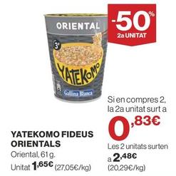 Oferta de Gallina Blanca - Yatekomo Fideus Orientals por 1,65€ en Supercor Exprés