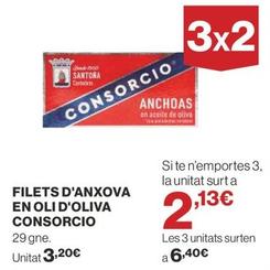 Oferta de Consorcio - Filets D'anxova En Oli D'oliva por 3,2€ en Supercor Exprés