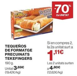 Oferta de Tekefingers - Tequeños De Formatge Precuinats por 3,69€ en Supercor Exprés