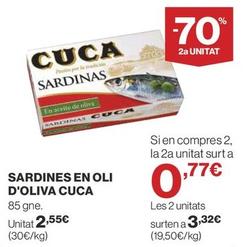 Oferta de Cuca - Sardines En Oli D'oliva por 2,55€ en Supercor Exprés