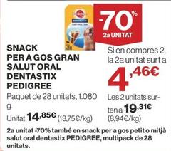 Oferta de Pedigree - Snack Per A Gos Gran Salut Oral Dentastix por 14,85€ en Supercor Exprés
