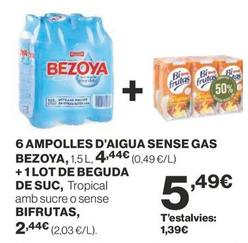Oferta de Pascual - Ampolles D'Aigua Sense Gas Bezoya + Lot De Beguda De Suc Bifrutas por 5,49€ en Supercor Exprés