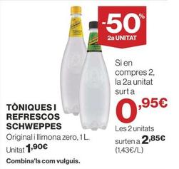 Oferta de Schweppes - Toniques I Refrescos por 1,9€ en Supercor Exprés