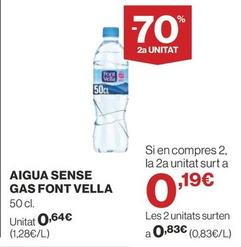 Oferta de Font Vella - Aigua Sense Gas por 0,64€ en Supercor Exprés