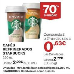Oferta de Starbucks - Cafes Refrigerados por 2,09€ en Supercor Exprés