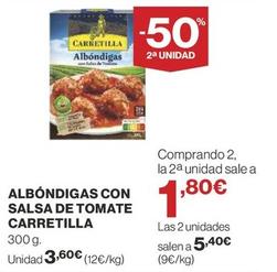 Oferta de Carretilla - Albondigas Con Salsa De Tomate por 3,6€ en Supercor Exprés