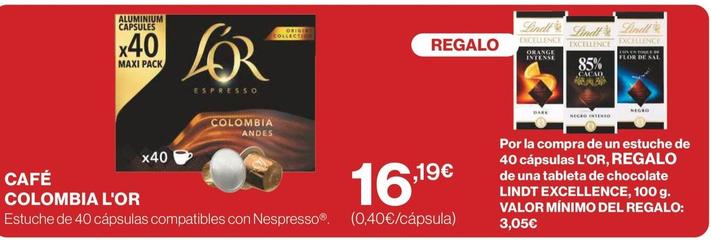 Oferta de L'or - Café Colombia por 16,19€ en Supercor Exprés