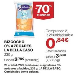 Oferta de La Bella Easo - Bizcocho 0% Azúcares por 2,79€ en Supercor Exprés