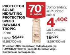 Oferta de Hawaiian Tropic - Protector Solar Hidrating Protection SPF30 por 14,65€ en Supercor Exprés