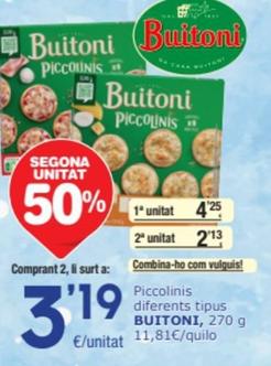 Oferta de Buitoni - Piccolinis  por 4,25€ en SPAR Fragadis