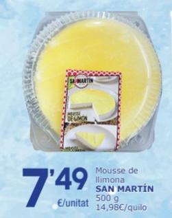 Oferta de San Martín - Mousse De Ilimona por 7,49€ en SPAR Fragadis