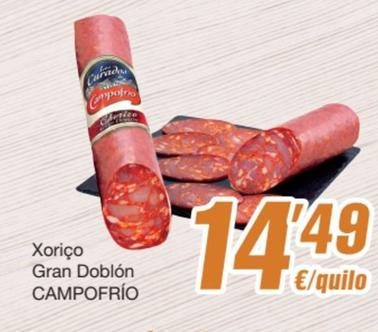 Oferta de Chorizo por 14,49€ en SPAR Fragadis