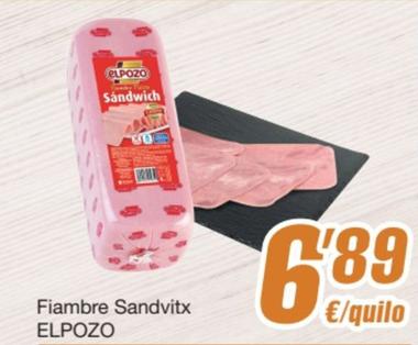 Oferta de Elpozo - Fiambre Sandvitx por 6,89€ en SPAR Fragadis