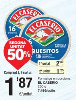 Oferta de El Caserío - Formatge En Porcions por 2,49€ en SPAR Fragadis