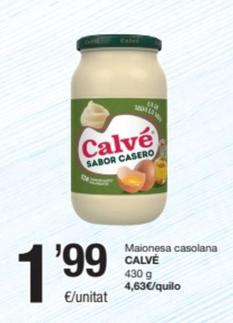 Oferta de Calvé - Maionesa Casolana por 1,99€ en SPAR Fragadis