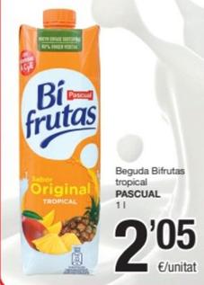 Oferta de Pascual - Beguda Bifrutas Tropical por 2,05€ en SPAR Fragadis