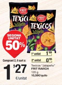 Oferta de Frit Ravich - Texicos "jalapeño" por 1,69€ en SPAR Fragadis