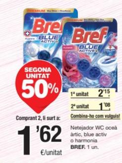 Oferta de Bref - Limpiador wc Ocea Artic Blue Activ o Harmona por 2,15€ en SPAR Fragadis