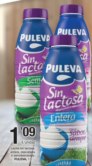 Oferta de Puleva - Leche Sin Lactosa Entera, Desnatada O Semidesnatada por 1,09€ en SPAR Fragadis
