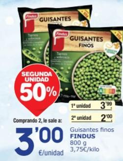 Oferta de Findus - Guisantes Finos por 3,99€ en SPAR Fragadis