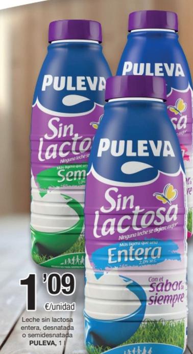 Oferta de Puleva - Leche Sin Lactosa Entera, Desnatada O Semidesnatada por 1,09€ en SPAR Fragadis