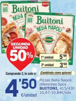 Oferta de Buitoni - Pizzas Bella Napoli Diferentes Tipos por 5,99€ en SPAR Fragadis