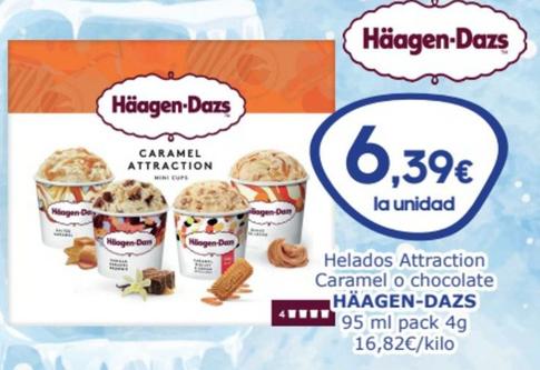 Oferta de Häagen-dazs - Helados Attraction Caramel O Chocolate por 6,39€ en SPAR Fragadis