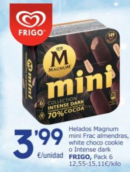 Oferta de Frigo - Helados Magnum Mini Frac Almendras, White Choco Cookie O Intense Dark por 3,99€ en SPAR Fragadis
