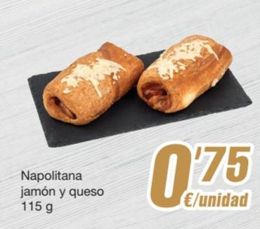 Oferta de Napolitana Jamon Y Queso por 0,75€ en SPAR Fragadis