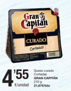 Oferta de Gran Capitán - Queso Curado Cortadas por 4,55€ en SPAR Fragadis