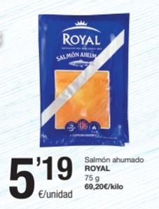 Oferta de Royal - Salmón Ahumado por 5,19€ en SPAR Fragadis